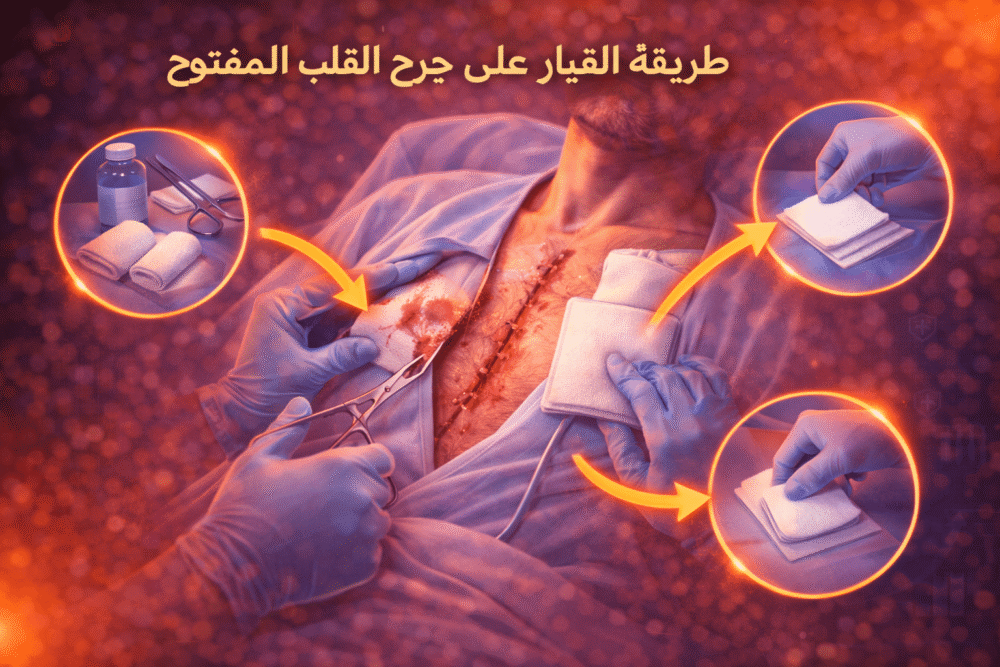 طريقة الغيار على جرح عملية القلب المفتوح
