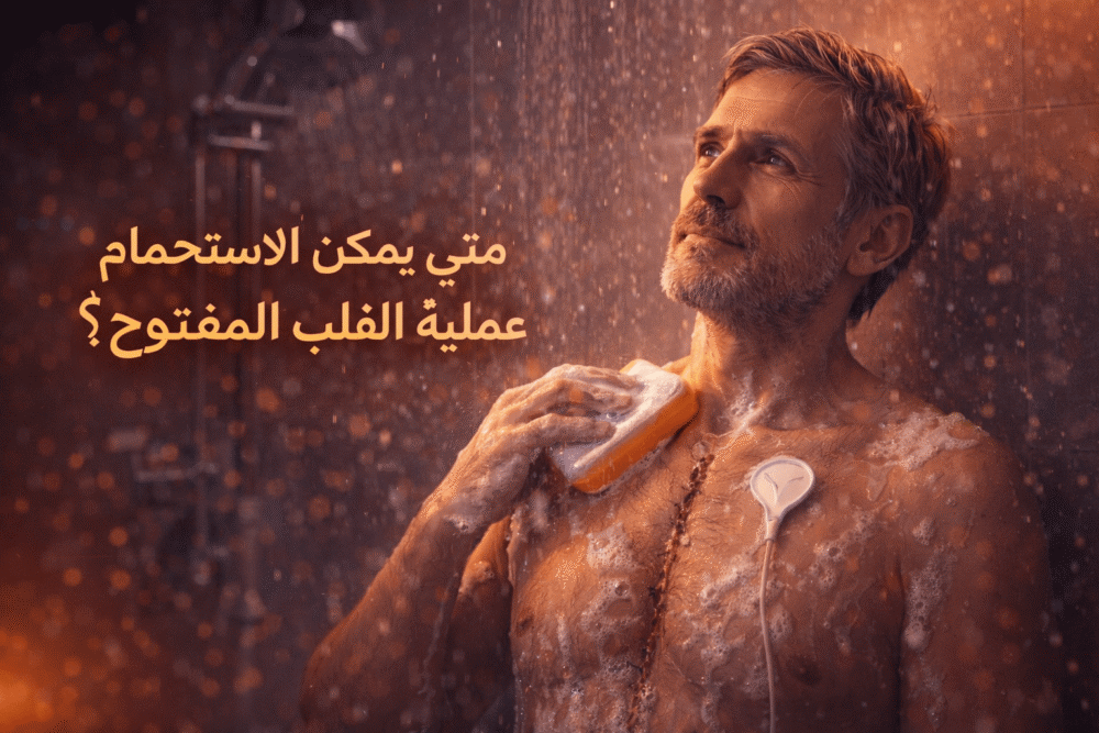 متى يمكن الاستحمام بعد عملية القلب المفتوح